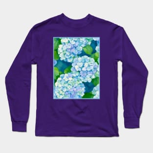 Blue Hydrangea, Hortensia flowers pattern Long Sleeve T-Shirt